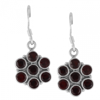 Best selling pure silver cute design red Garnet drop earrings jewellery